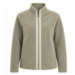 Tommy Bahama faux Sherpa Jacket Sz Large Sage Green Quilted Elbow Patches